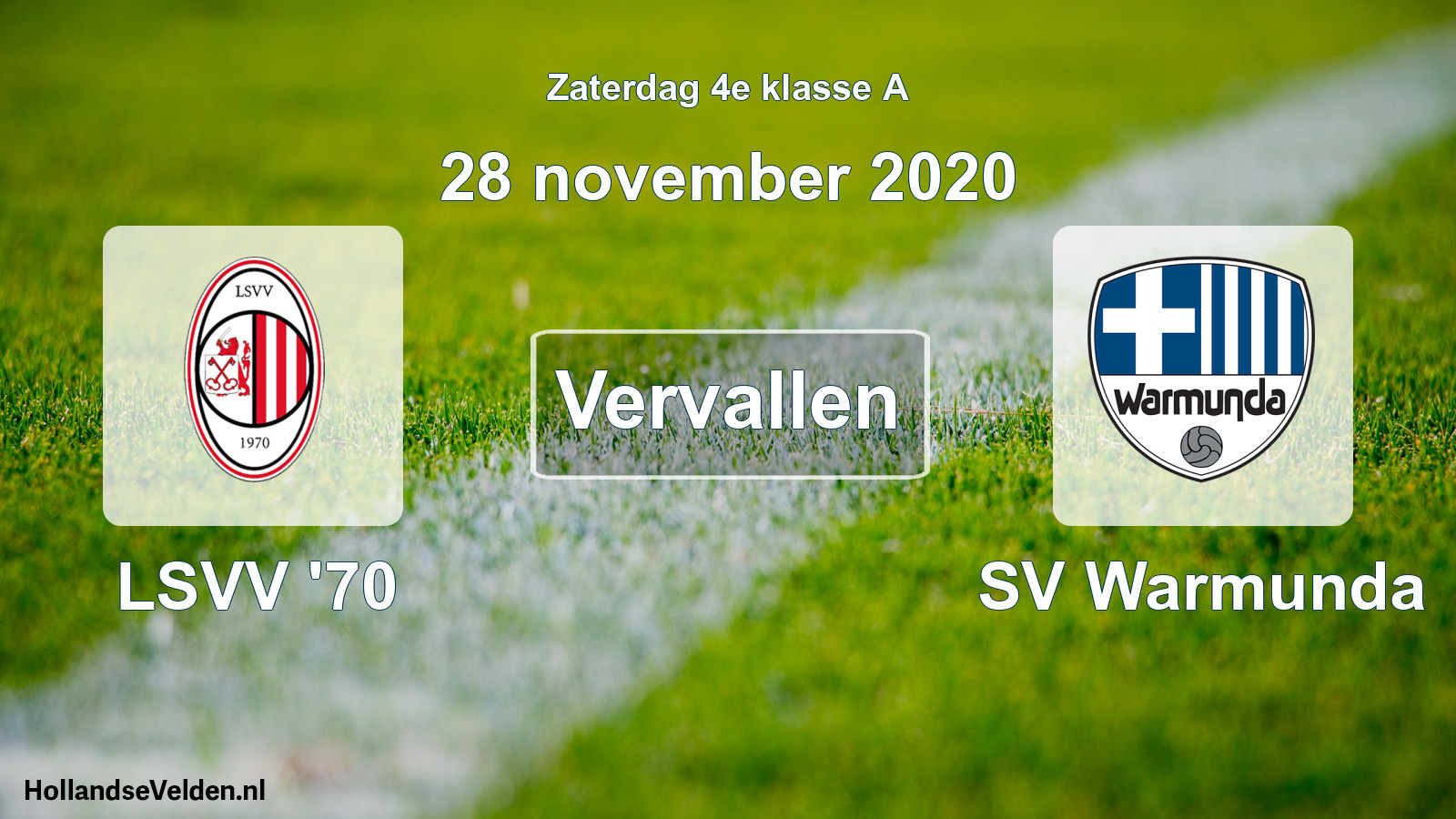 Scheduled Match: LSVV '70 - SV Warmunda (28 November 2020)