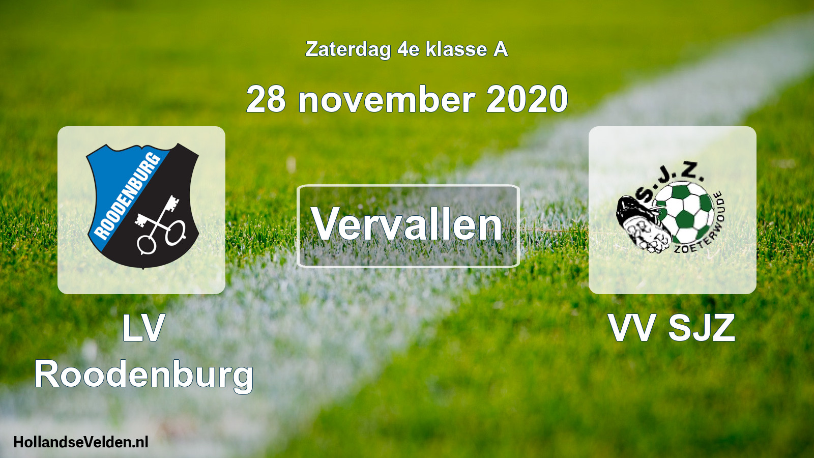 Scheduled Match: LV Roodenburg - VV SJZ (28 November 2020)