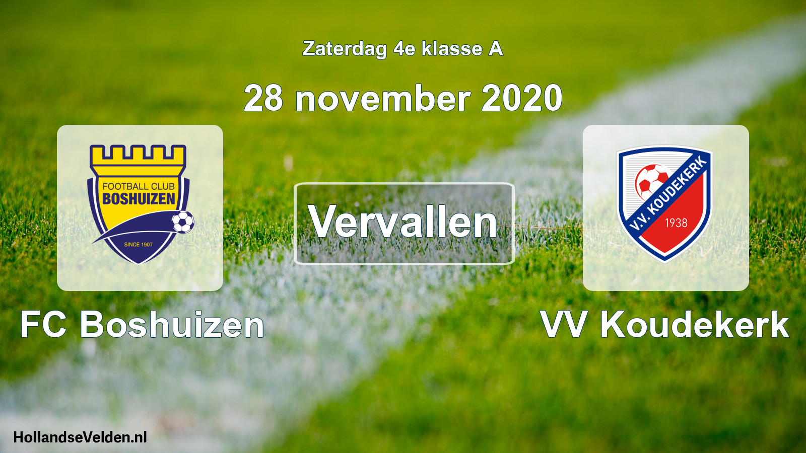 Scheduled Match: FC Boshuizen - VV Koudekerk (28 November 2020)