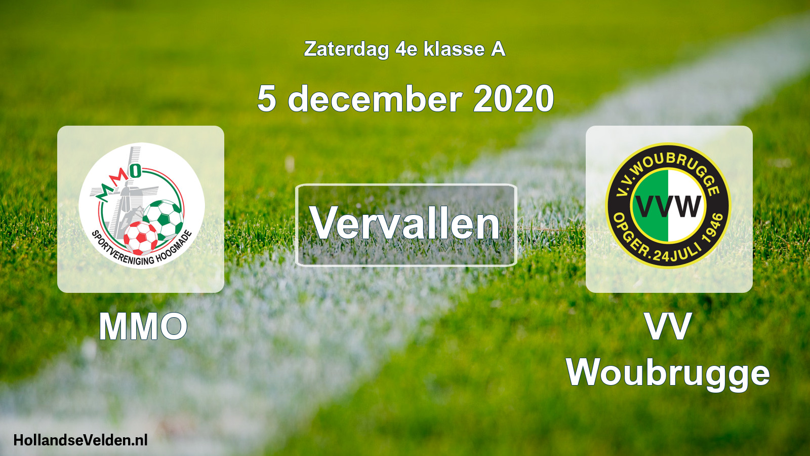 Scheduled Match: MMO - VV Woubrugge (5 December 2020)