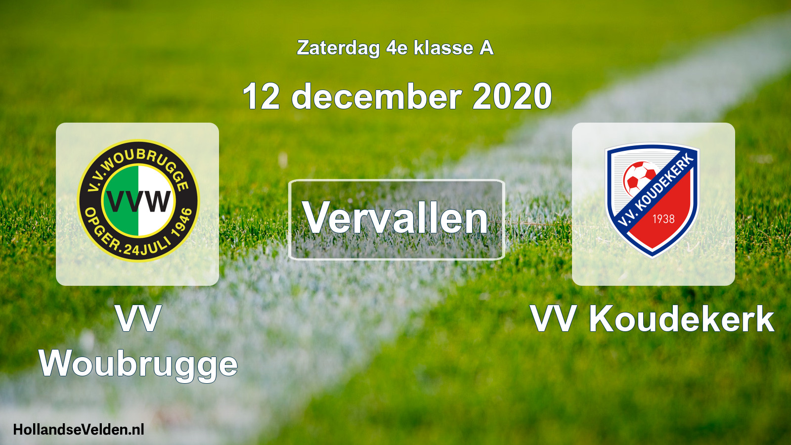 Scheduled Match: VV Woubrugge - VV Koudekerk (12 December 2020)