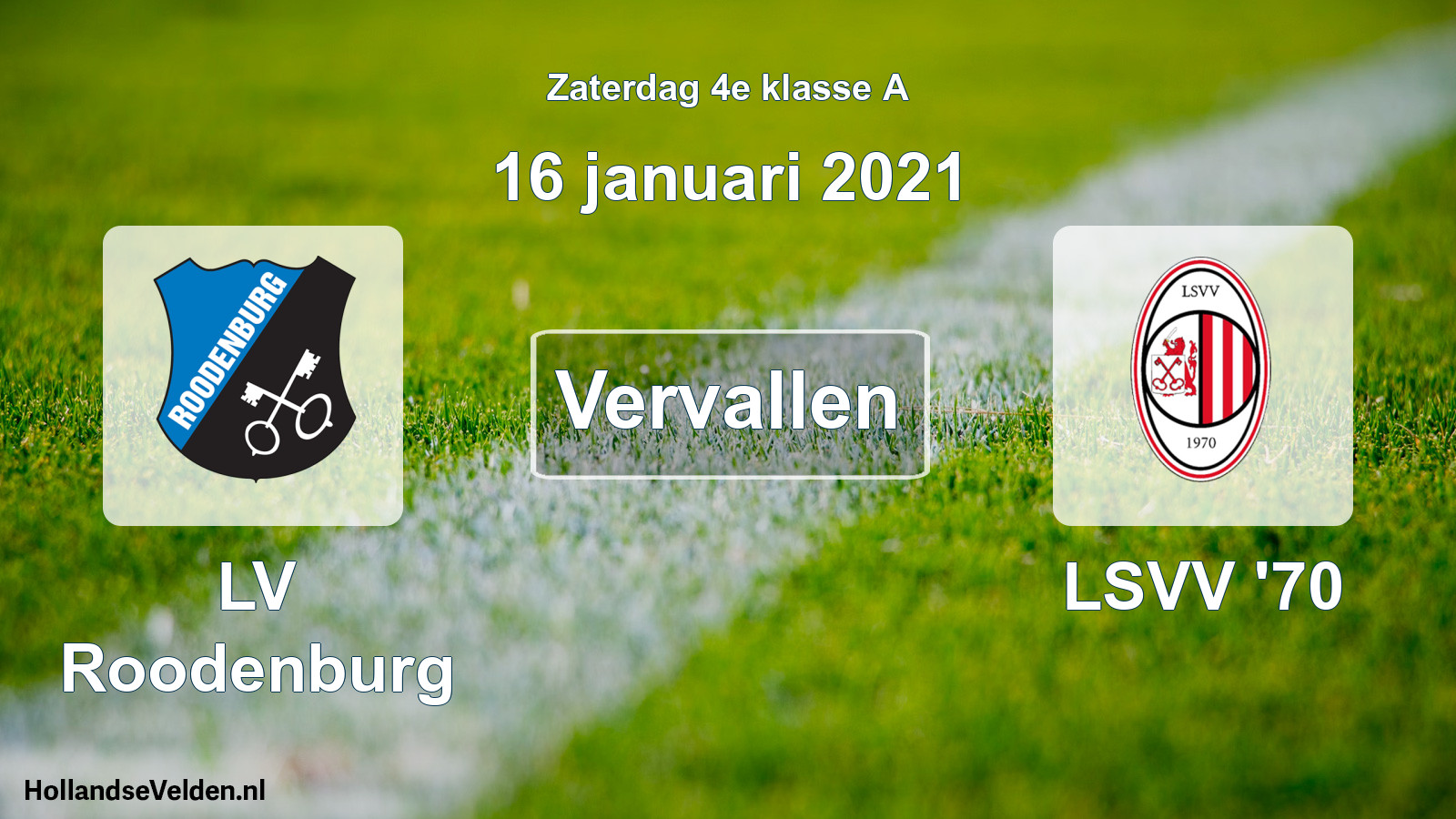 Scheduled Match: LV Roodenburg - LSVV '70 (16 January 2021)