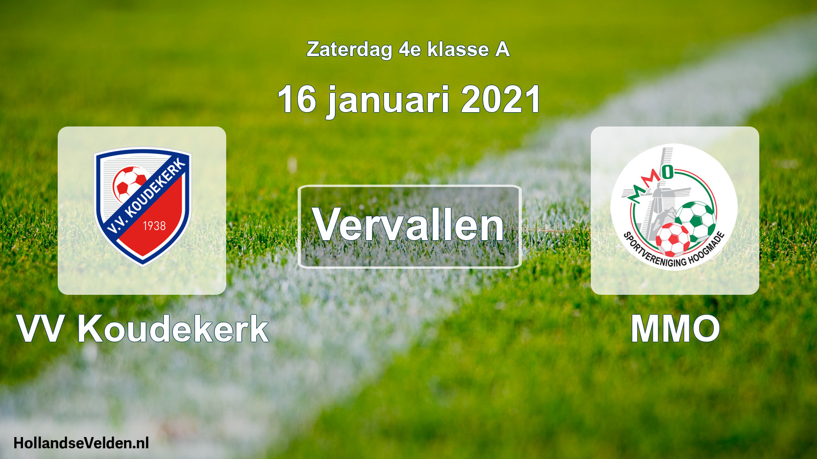 Scheduled Match: VV Koudekerk - MMO (16 January 2021)