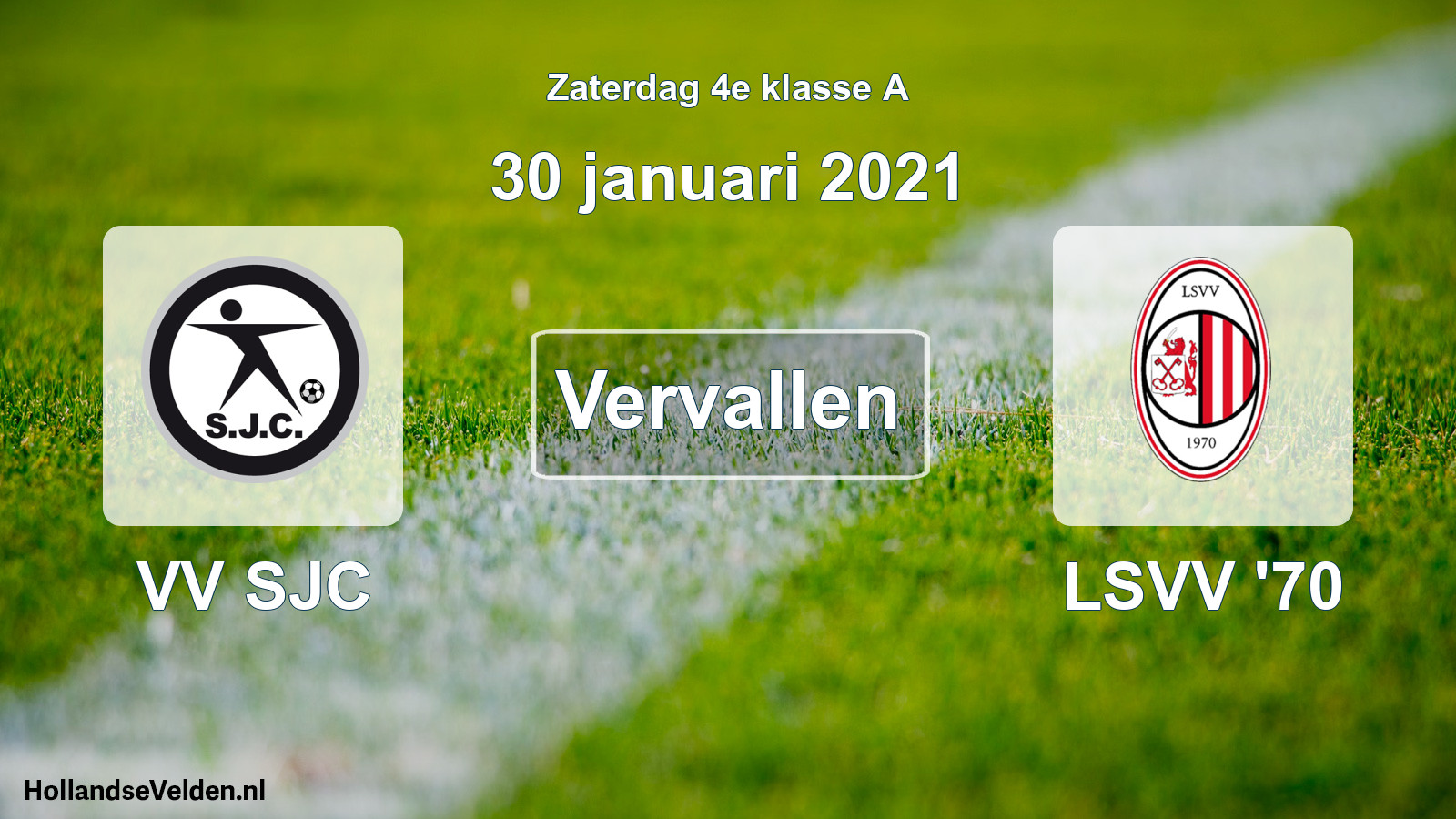 Scheduled Match: VV SJC - LSVV '70 (30 January 2021)