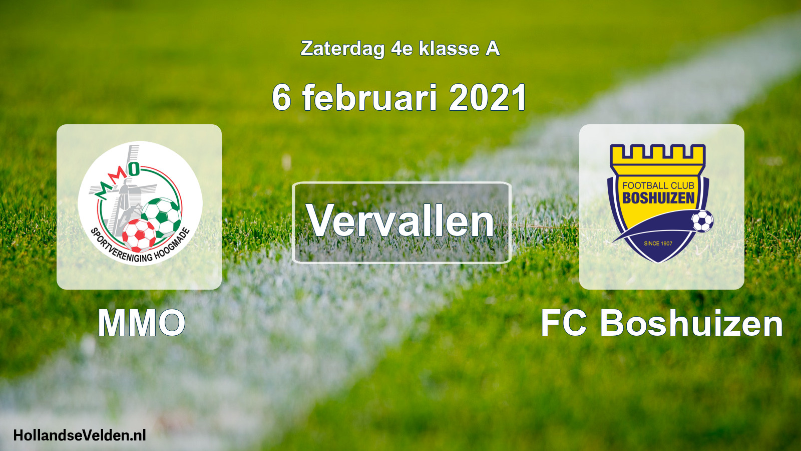 Scheduled Match: MMO - FC Boshuizen (6 February 2021)