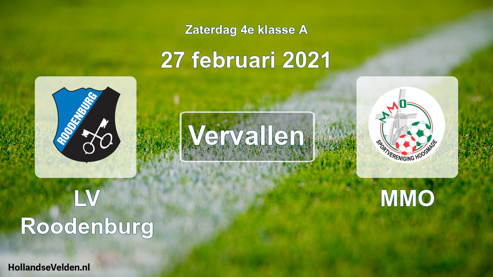 Scheduled Match: LV Roodenburg - MMO (27 February 2021)