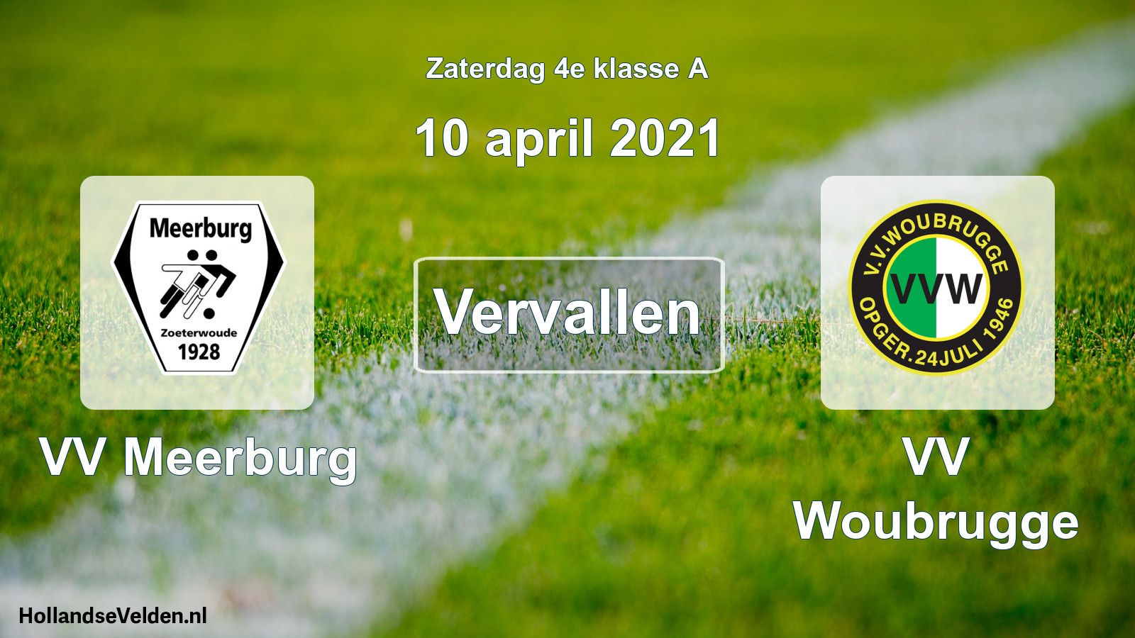 Scheduled Match: VV Meerburg - VV Woubrugge (10 April 2021)