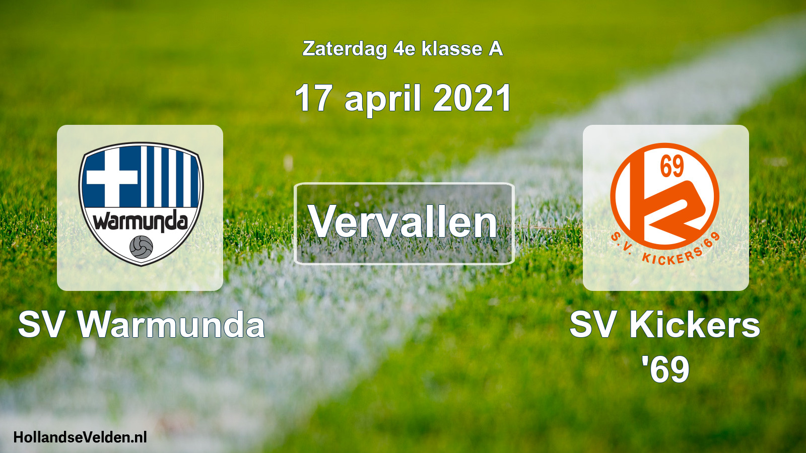Scheduled Match: SV Warmunda - SV Kickers '69 (17 April 2021)
