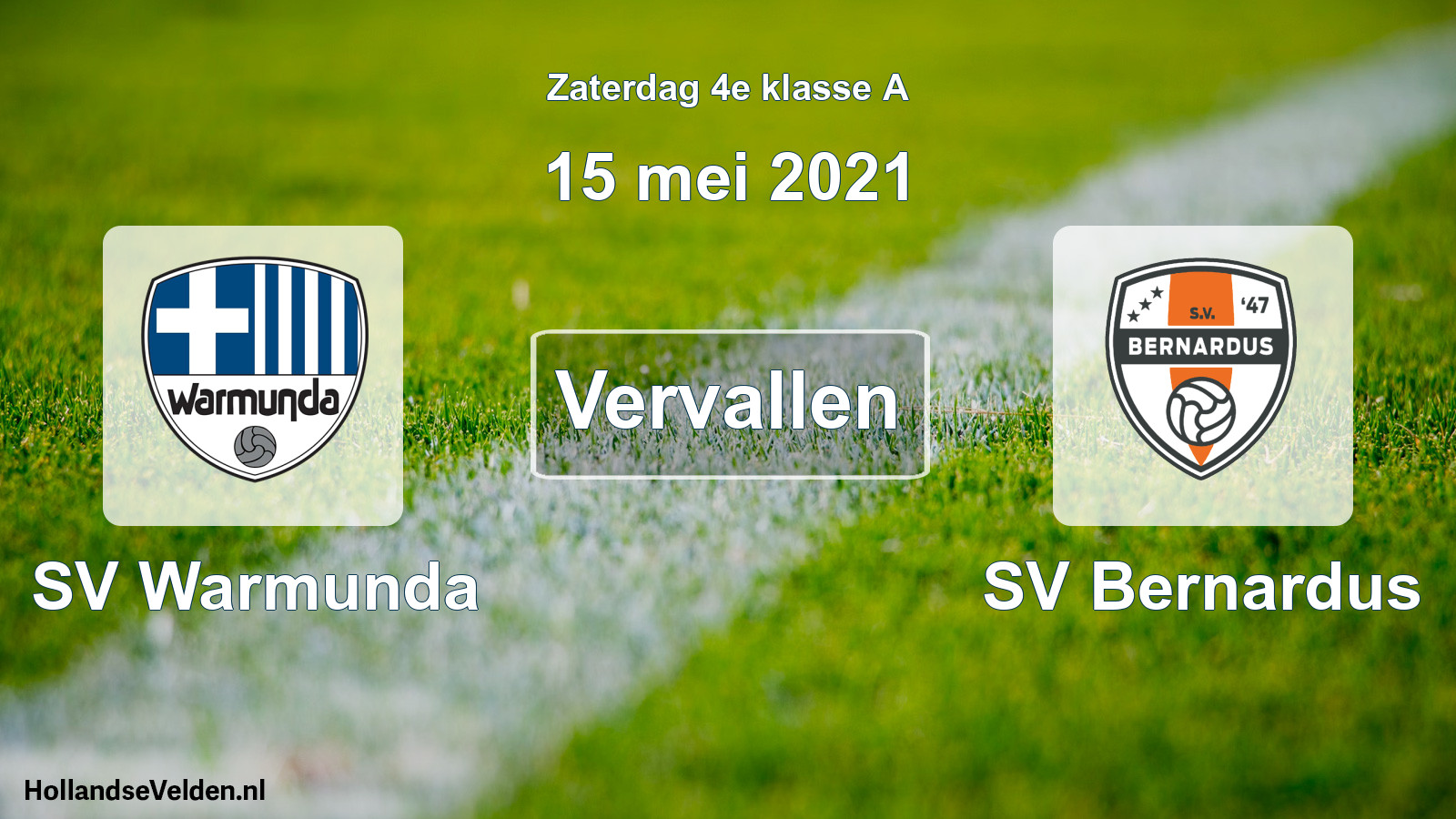 Scheduled Match: SV Warmunda - SV Bernardus (15 May 2021)