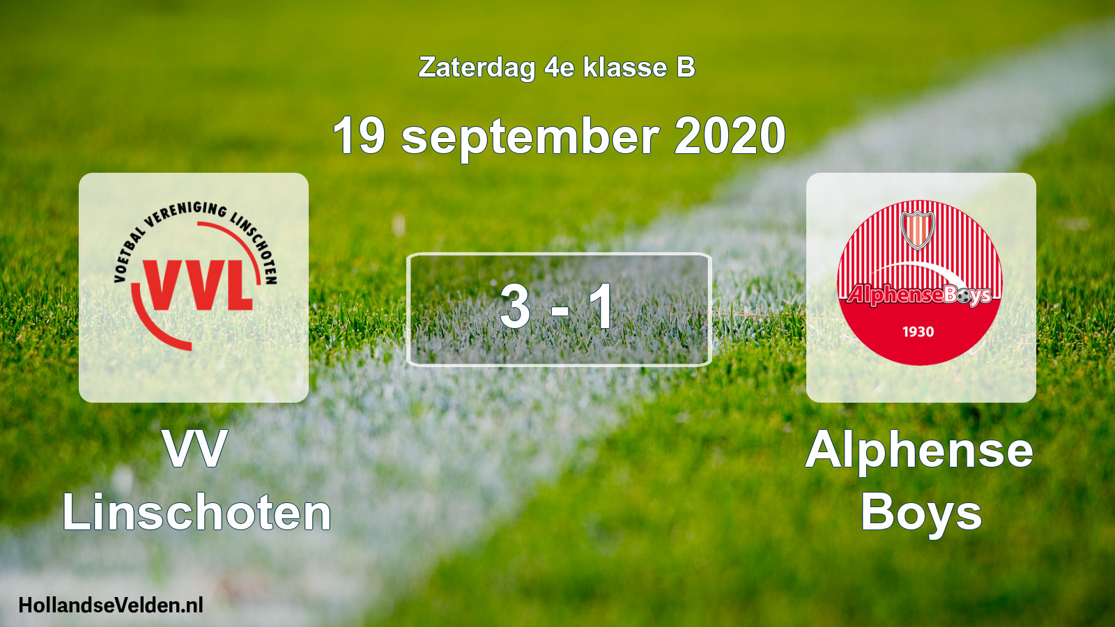 Total number of matches played: VV Linschoten - Alphense Boys 3 - 1 (19 September 2020)