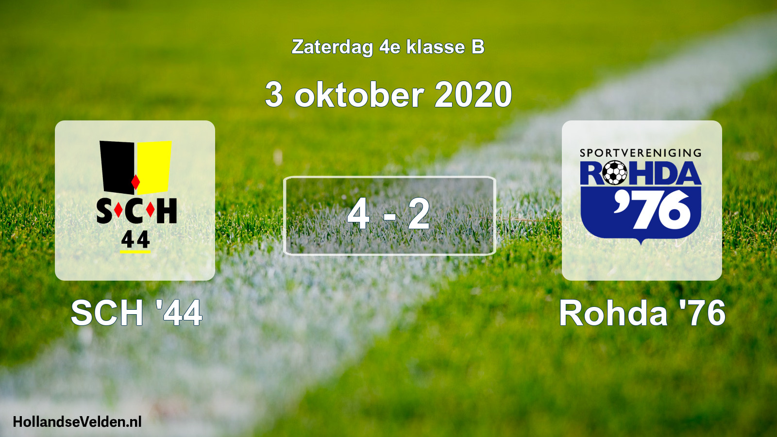 Total number of matches played: SCH '44 - Rohda '76 4 - 2 (3 October 2020)