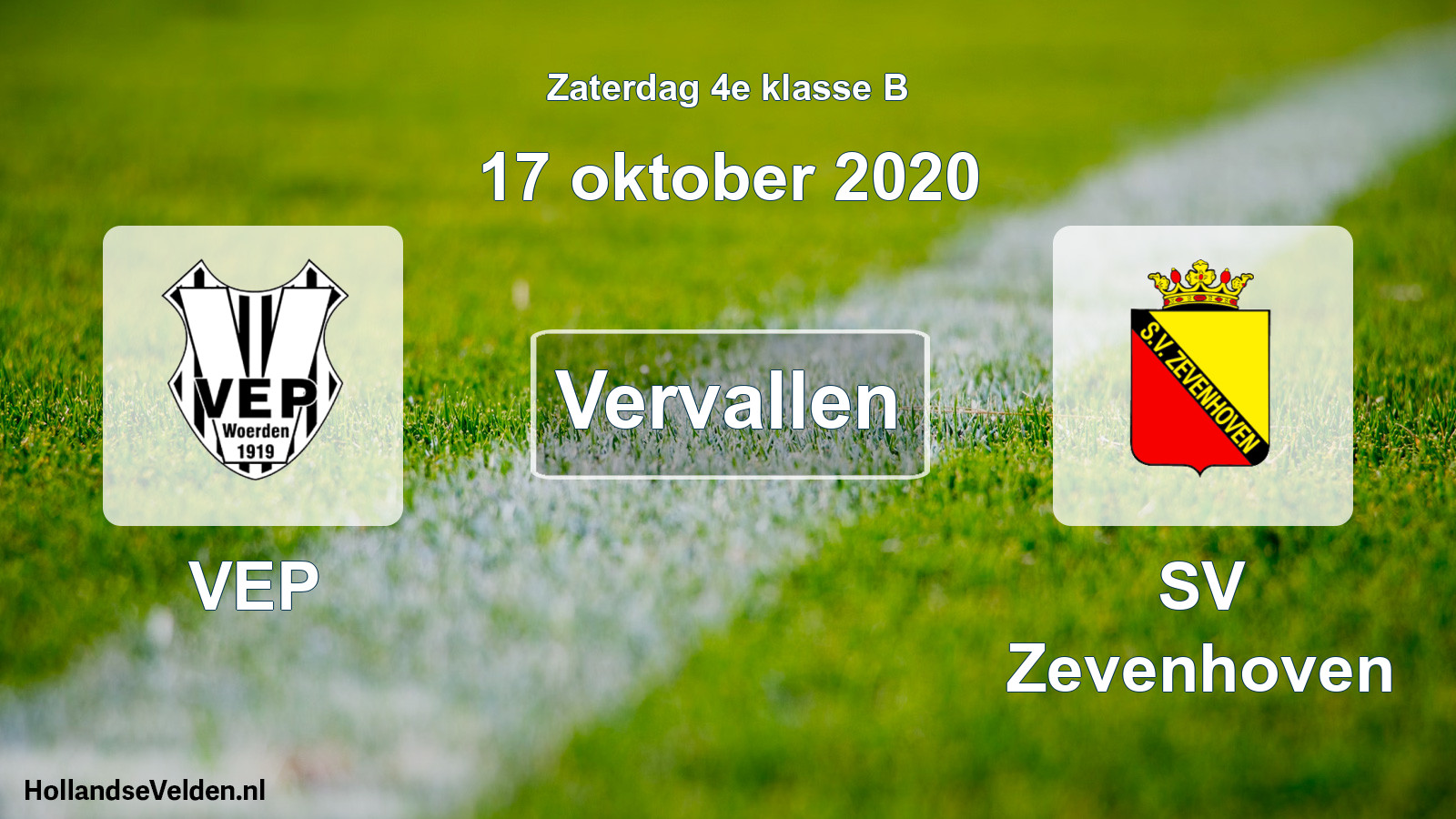 Scheduled Match: VEP - SV Zevenhoven (17 October 2020)