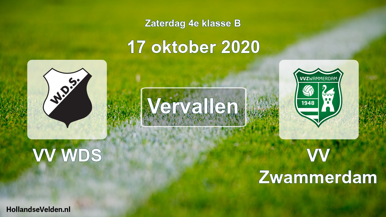 Scheduled Match: VV WDS - VV Zwammerdam (17 October 2020)
