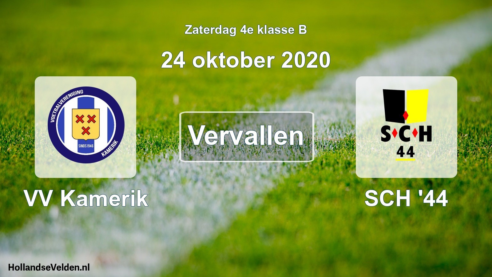 Scheduled Match: VV Kamerik - SCH '44 (24 October 2020)