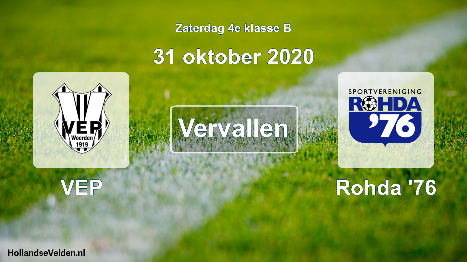 Scheduled Match: VEP - Rohda '76 (31 October 2020)