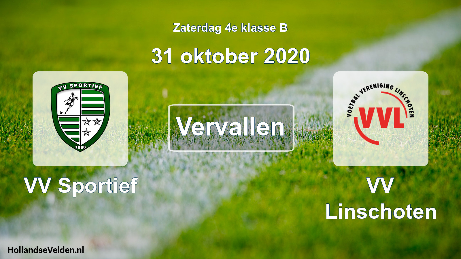 Scheduled Match: VV Sportief - VV Linschoten (31 October 2020)