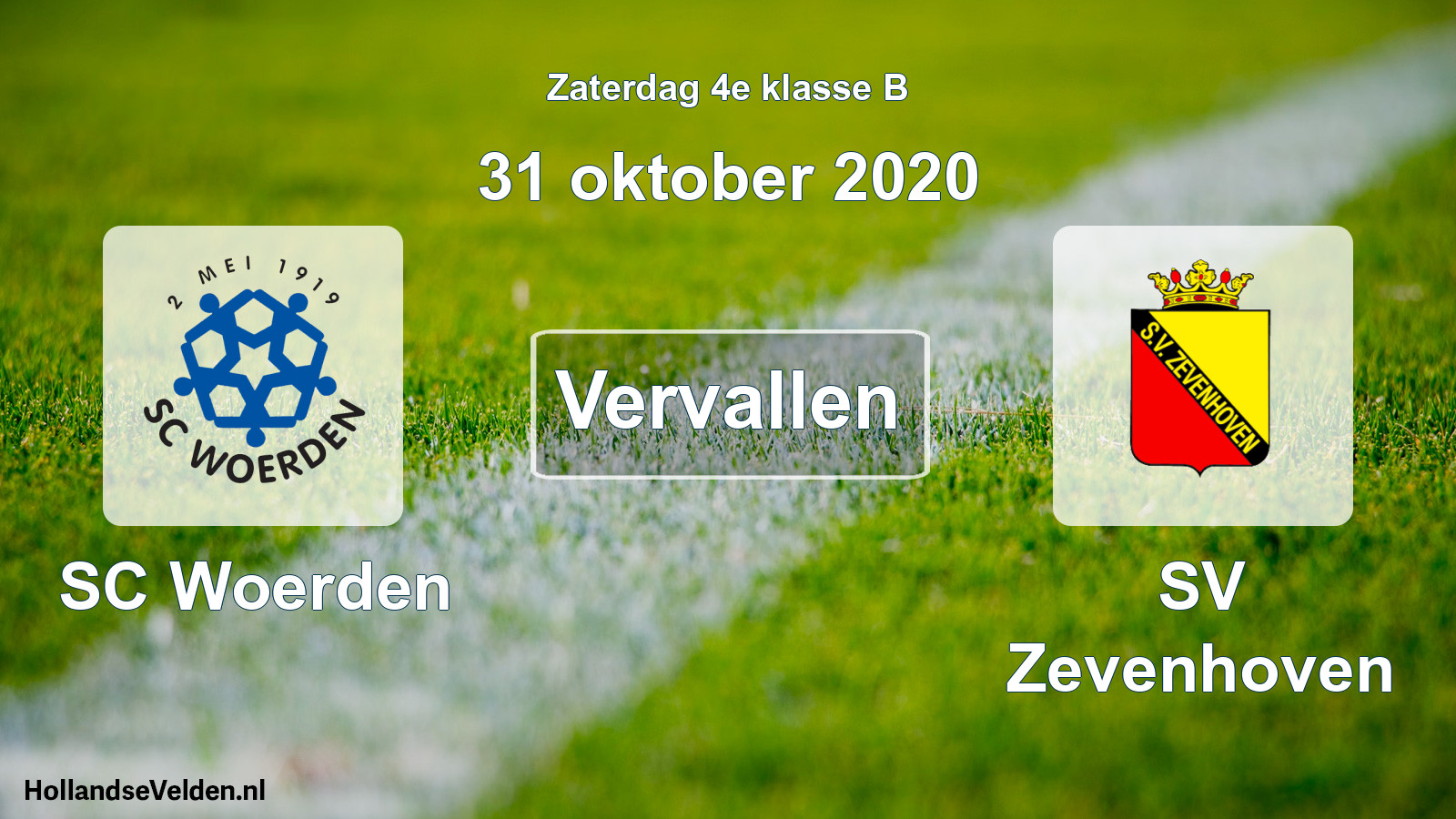 Scheduled Match: SC Woerden - SV Zevenhoven (31 October 2020)