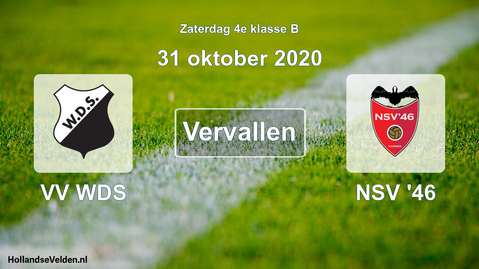 Scheduled Match: VV WDS - NSV '46 (31 October 2020)