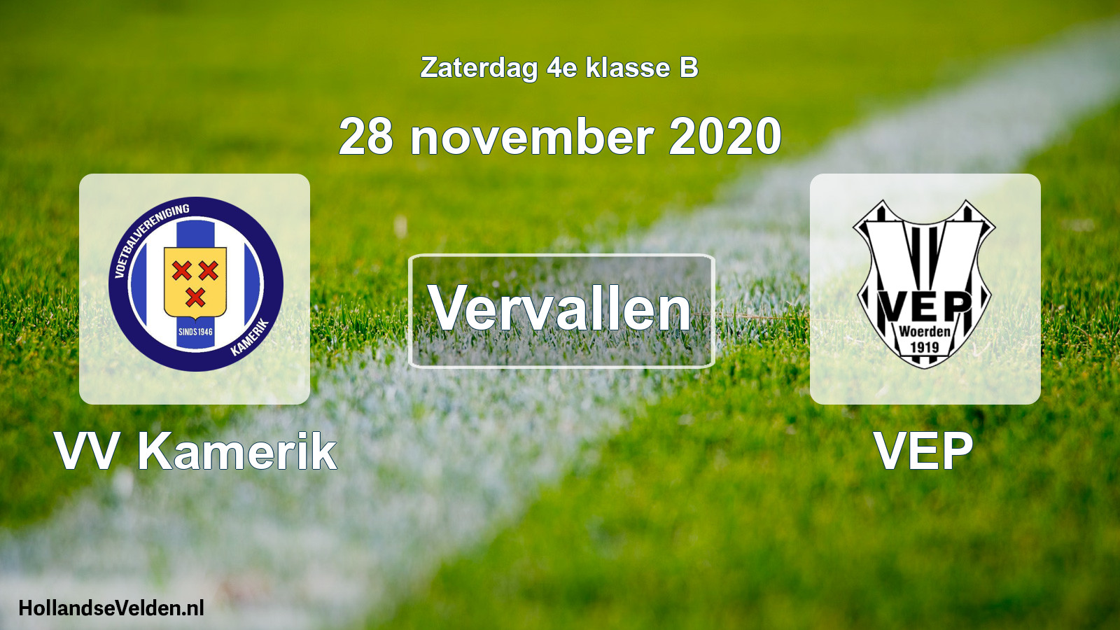 Scheduled Match: VV Kamerik - VEP (28 November 2020)