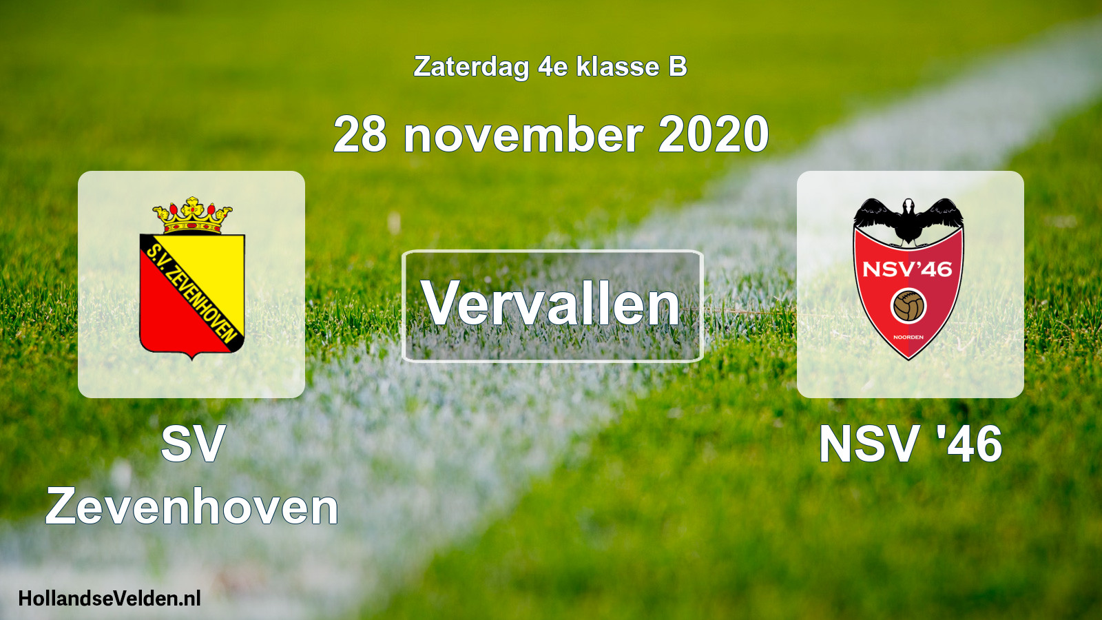 Scheduled Match: SV Zevenhoven - NSV '46 (28 November 2020)