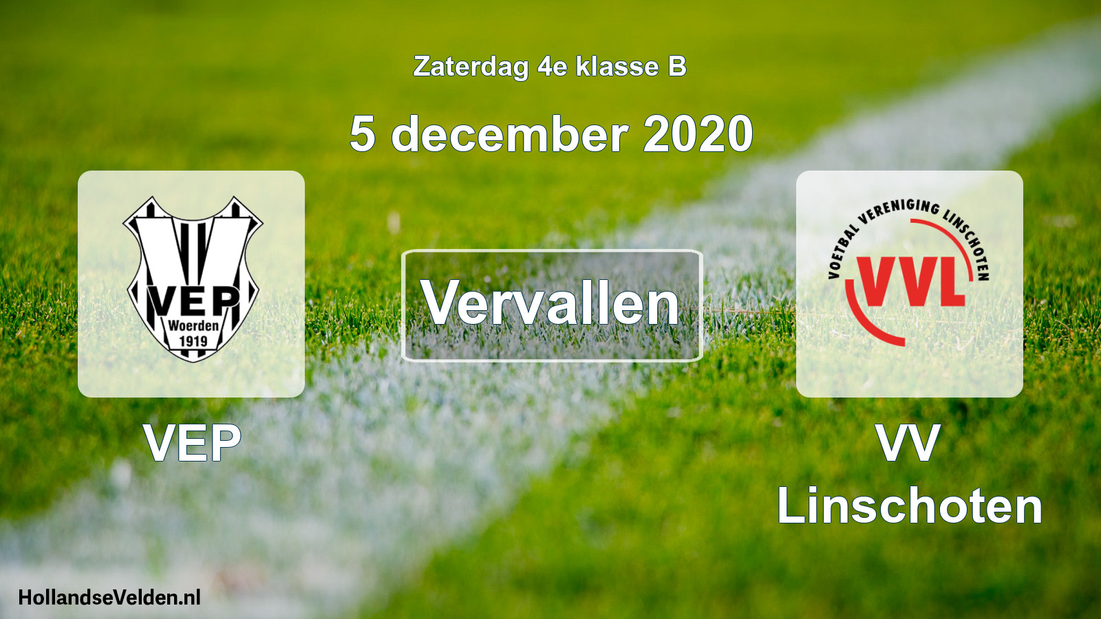 Scheduled Match: VEP - VV Linschoten (5 December 2020)