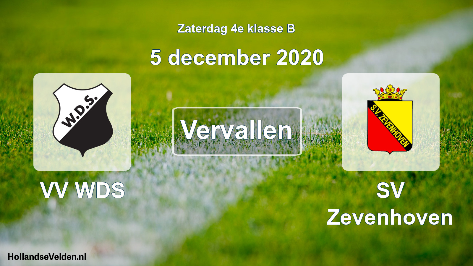 Scheduled Match: VV WDS - SV Zevenhoven (5 December 2020)