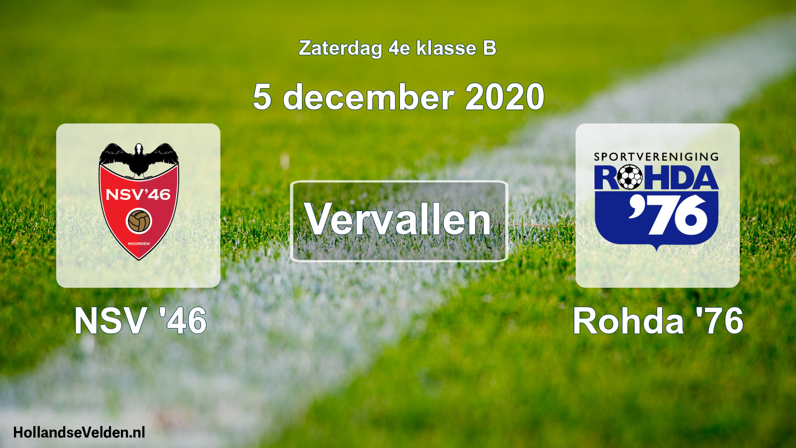 Scheduled Match: NSV '46 - Rohda '76 (5 December 2020)