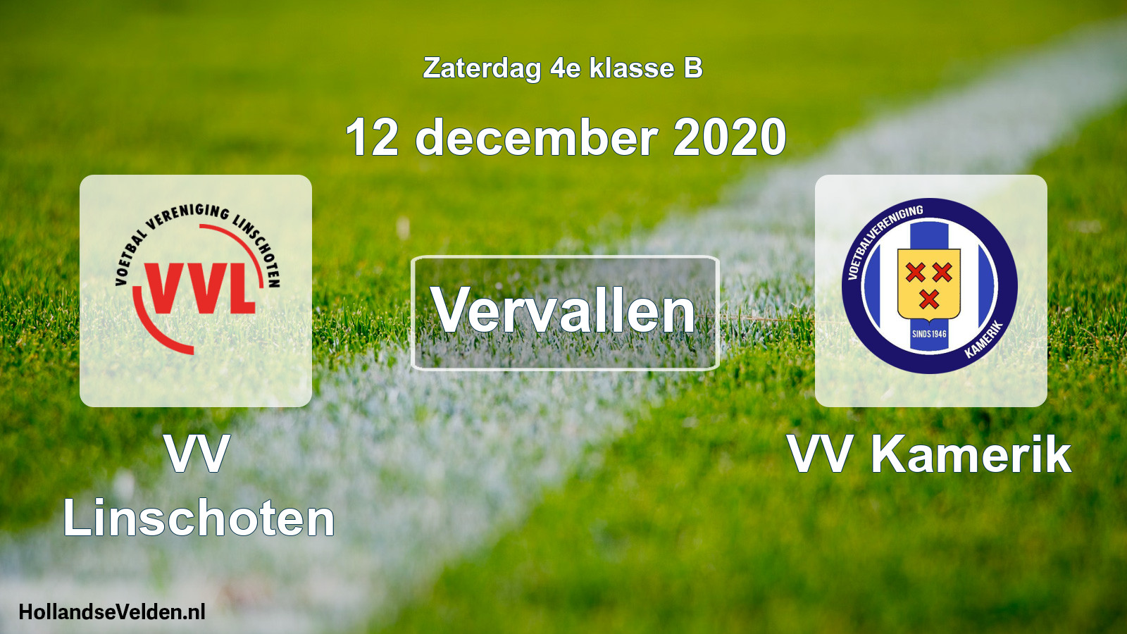 Scheduled Match: VV Linschoten - VV Kamerik (12 December 2020)