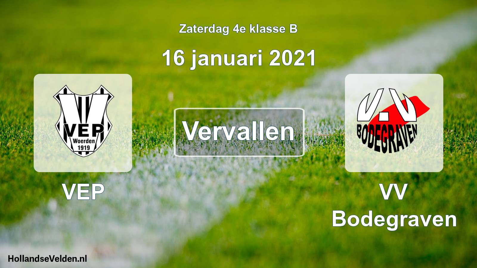 Scheduled Match: VEP - VV Bodegraven (16 January 2021)
