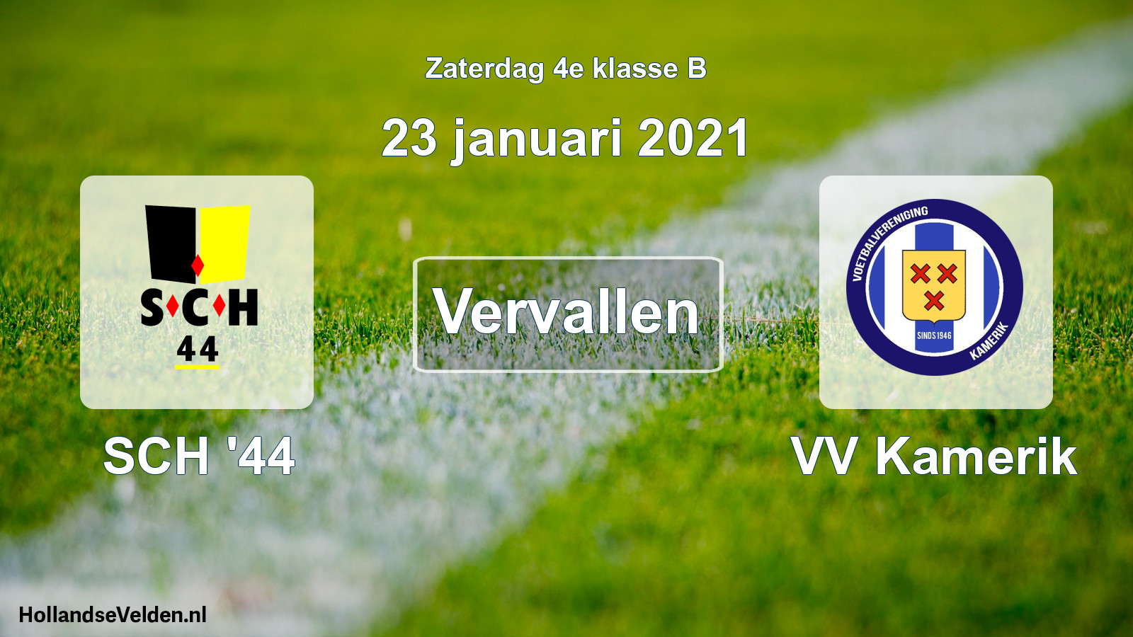 Scheduled Match: SCH '44 - VV Kamerik (23 January 2021)