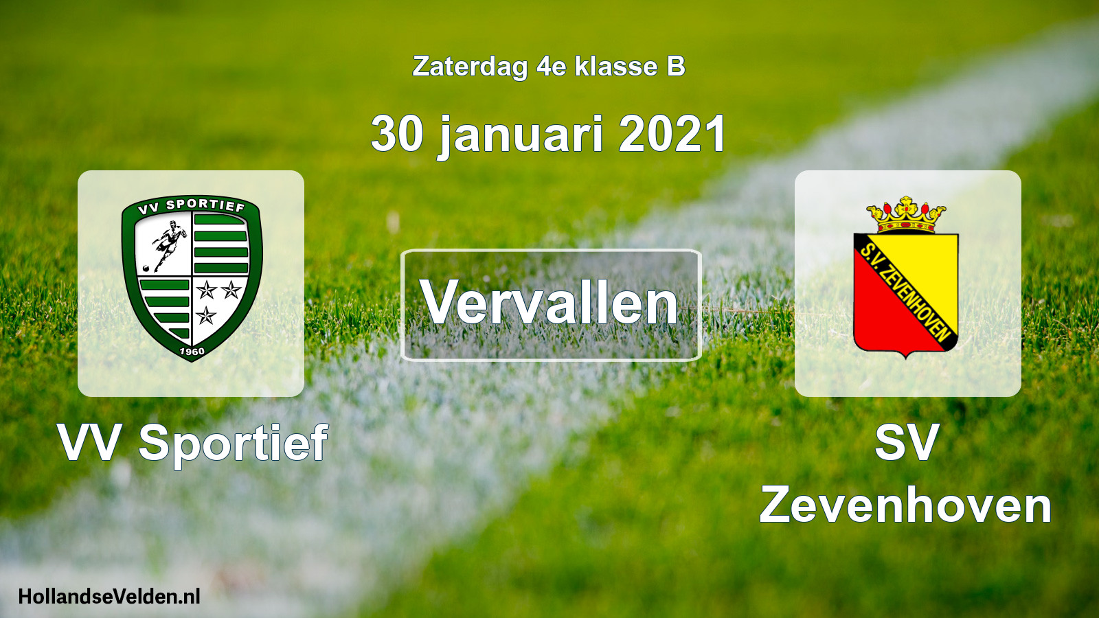 Scheduled Match: VV Sportief - SV Zevenhoven (30 January 2021)