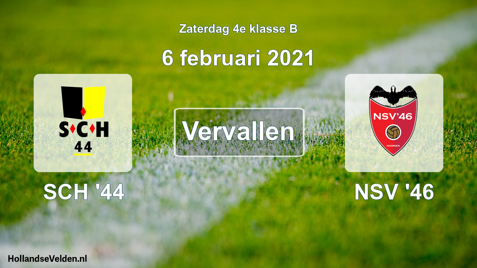 Scheduled Match: SCH '44 - NSV '46 (6 February 2021)