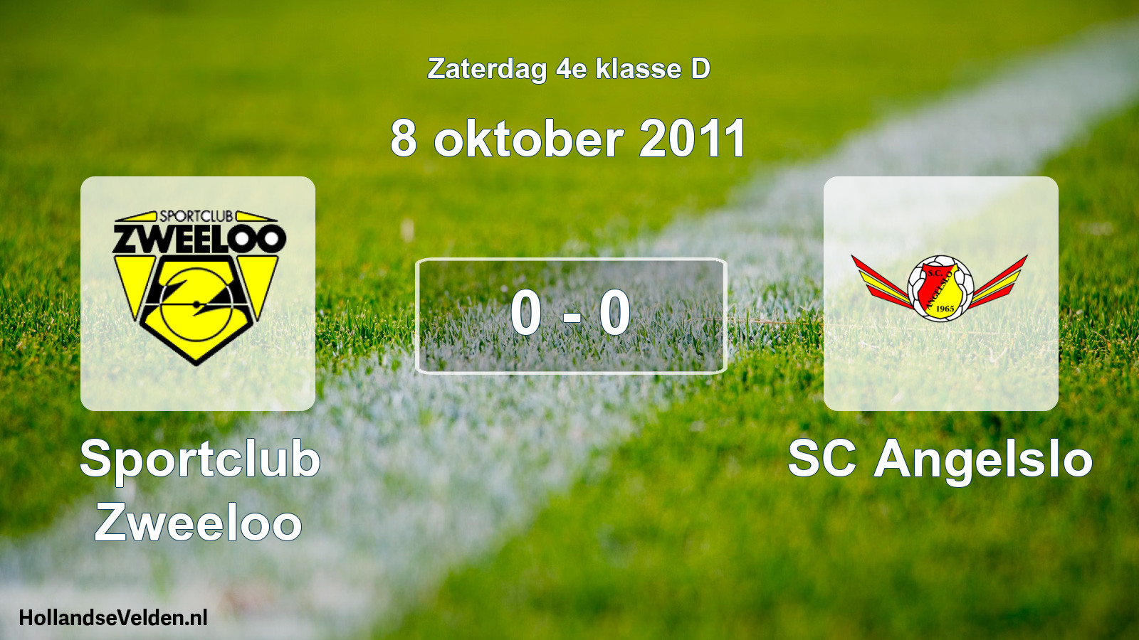 Total number of matches played: Sportclub Zweeloo - SC Angelslo 0 - 0 (8 October 2011)