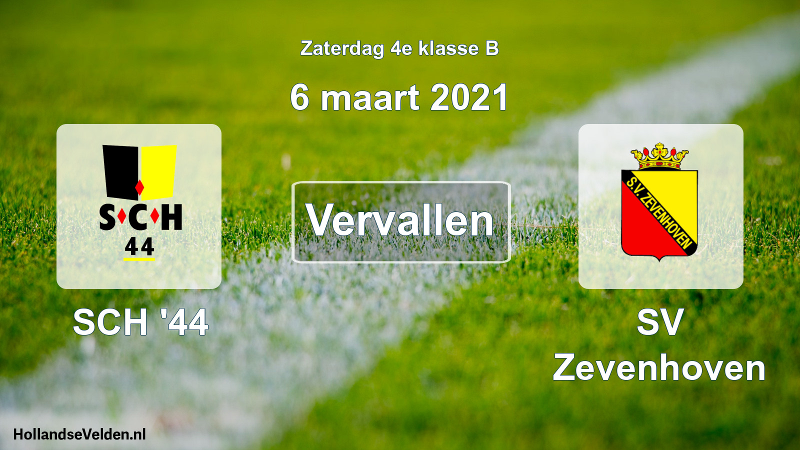 Scheduled Match: SCH '44 - SV Zevenhoven (6 March 2021)
