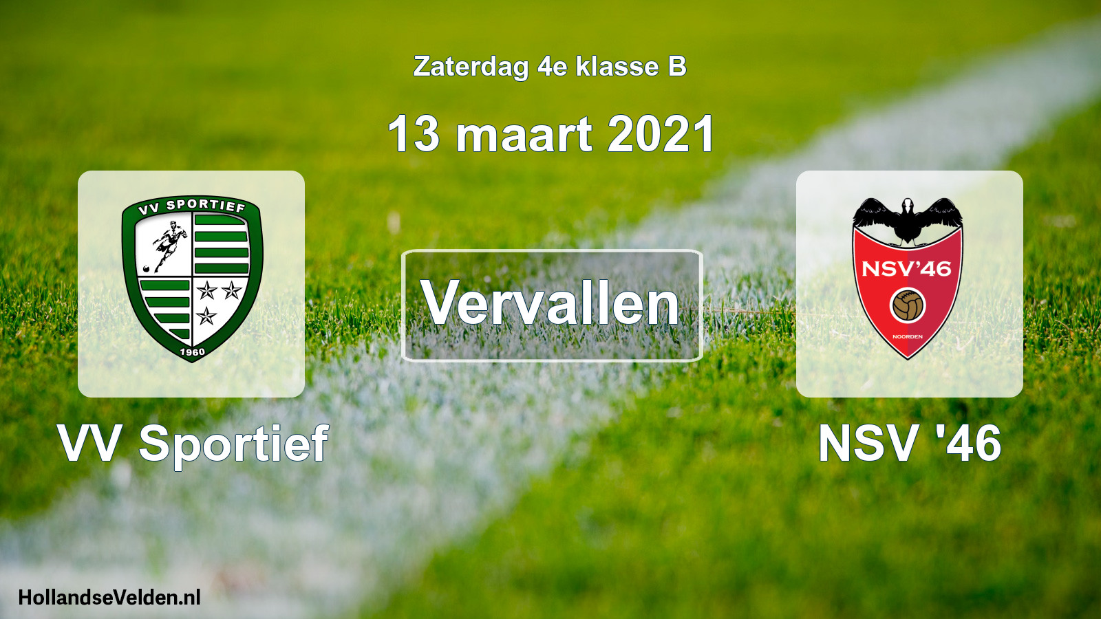 Scheduled Match: VV Sportief - NSV '46 (13 March 2021)