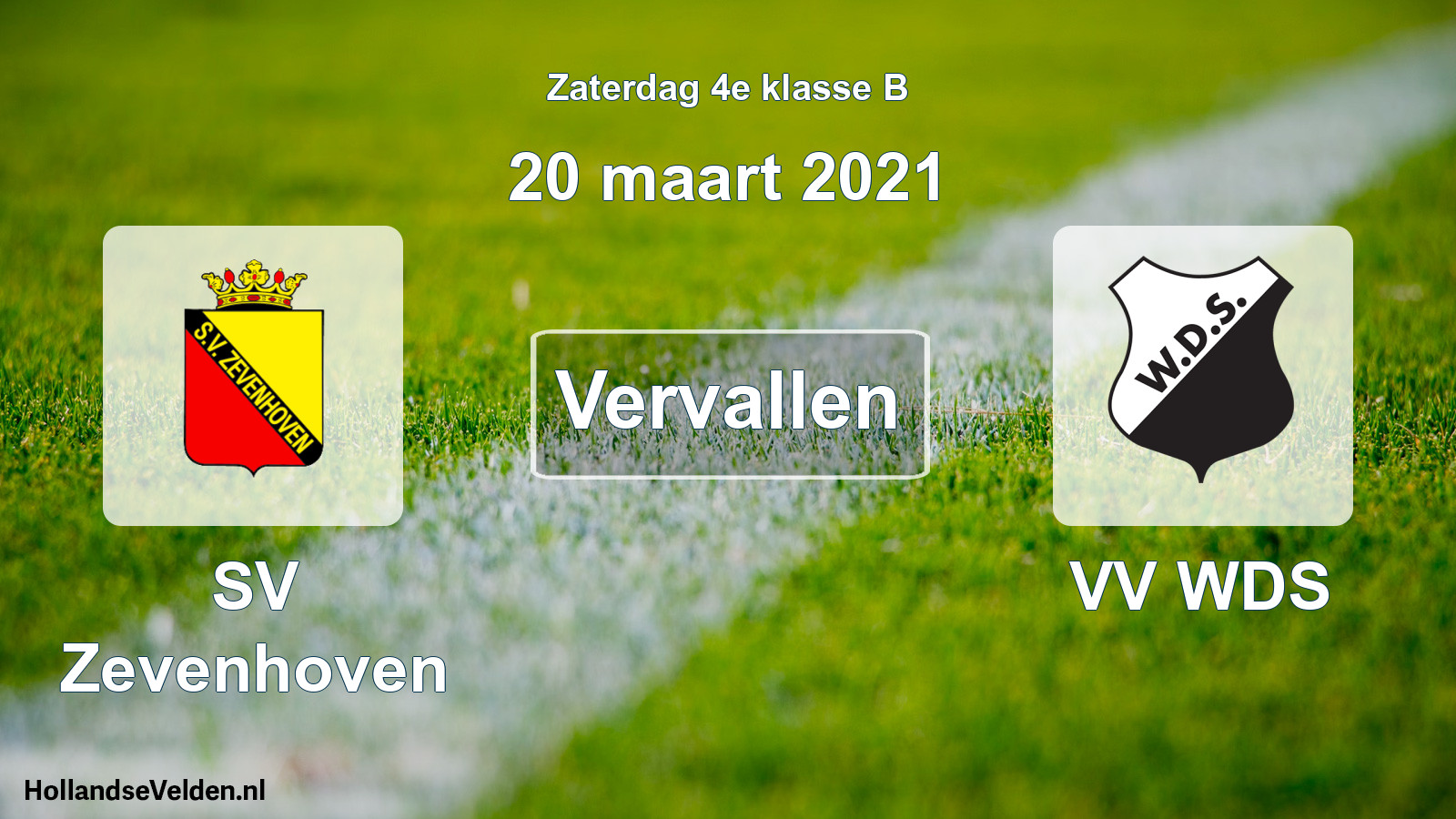 Scheduled Match: SV Zevenhoven - VV WDS (20 March 2021)