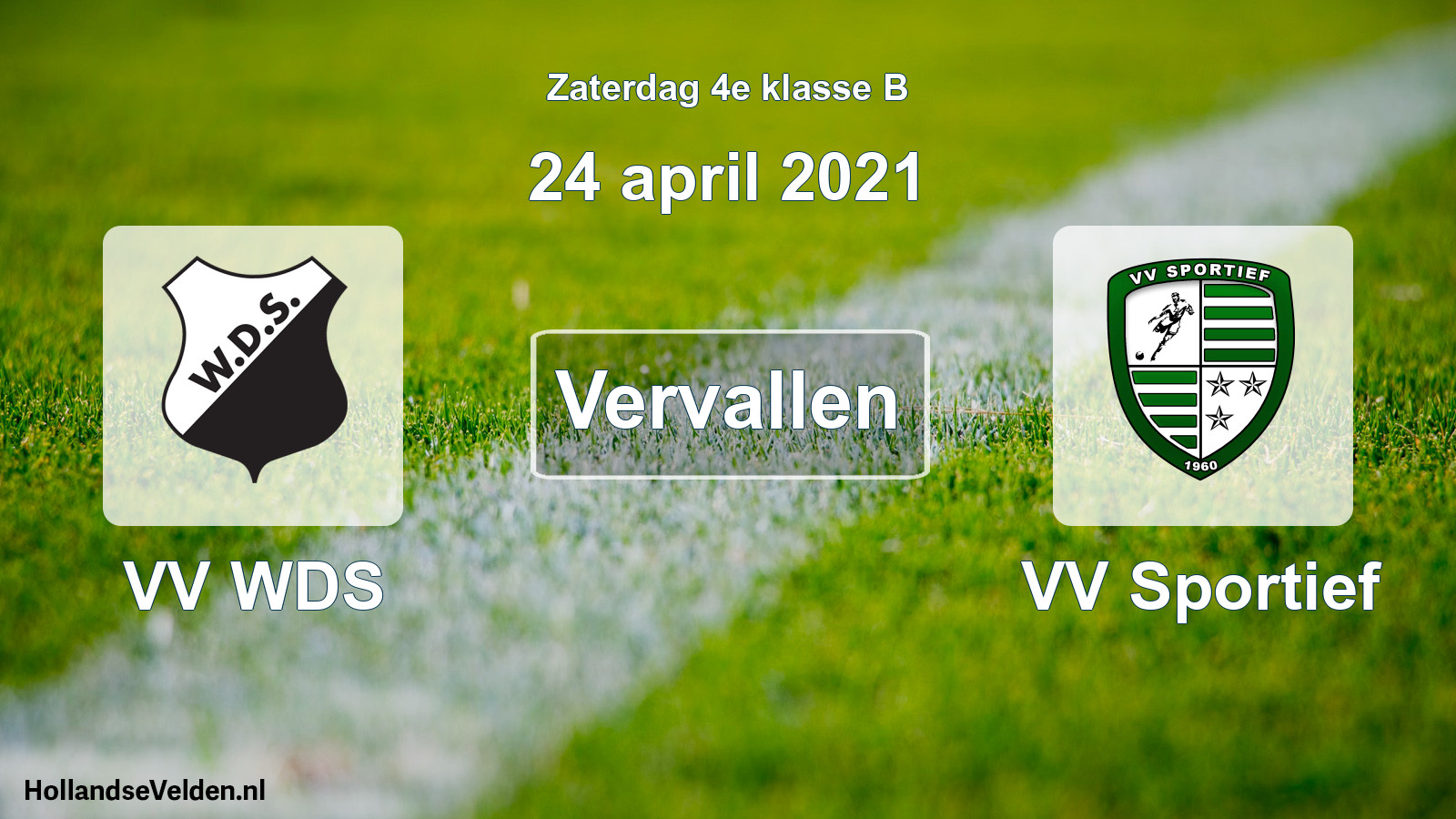 Scheduled Match: VV WDS - VV Sportief (24 April 2021)