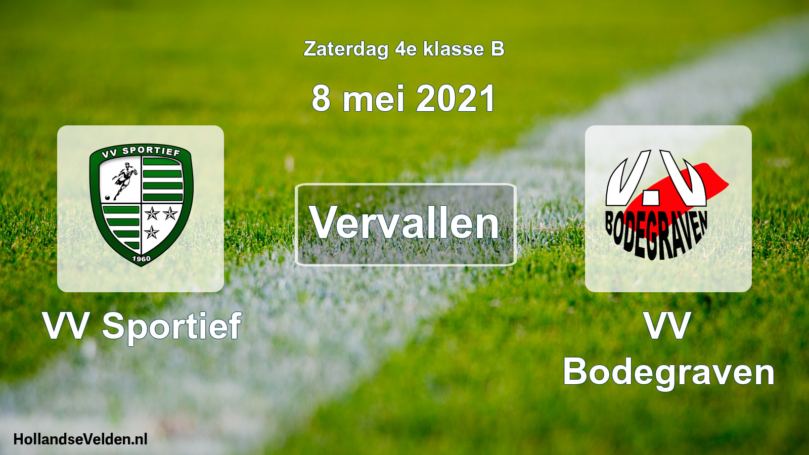 Scheduled Match: VV Sportief - VV Bodegraven (8 May 2021)