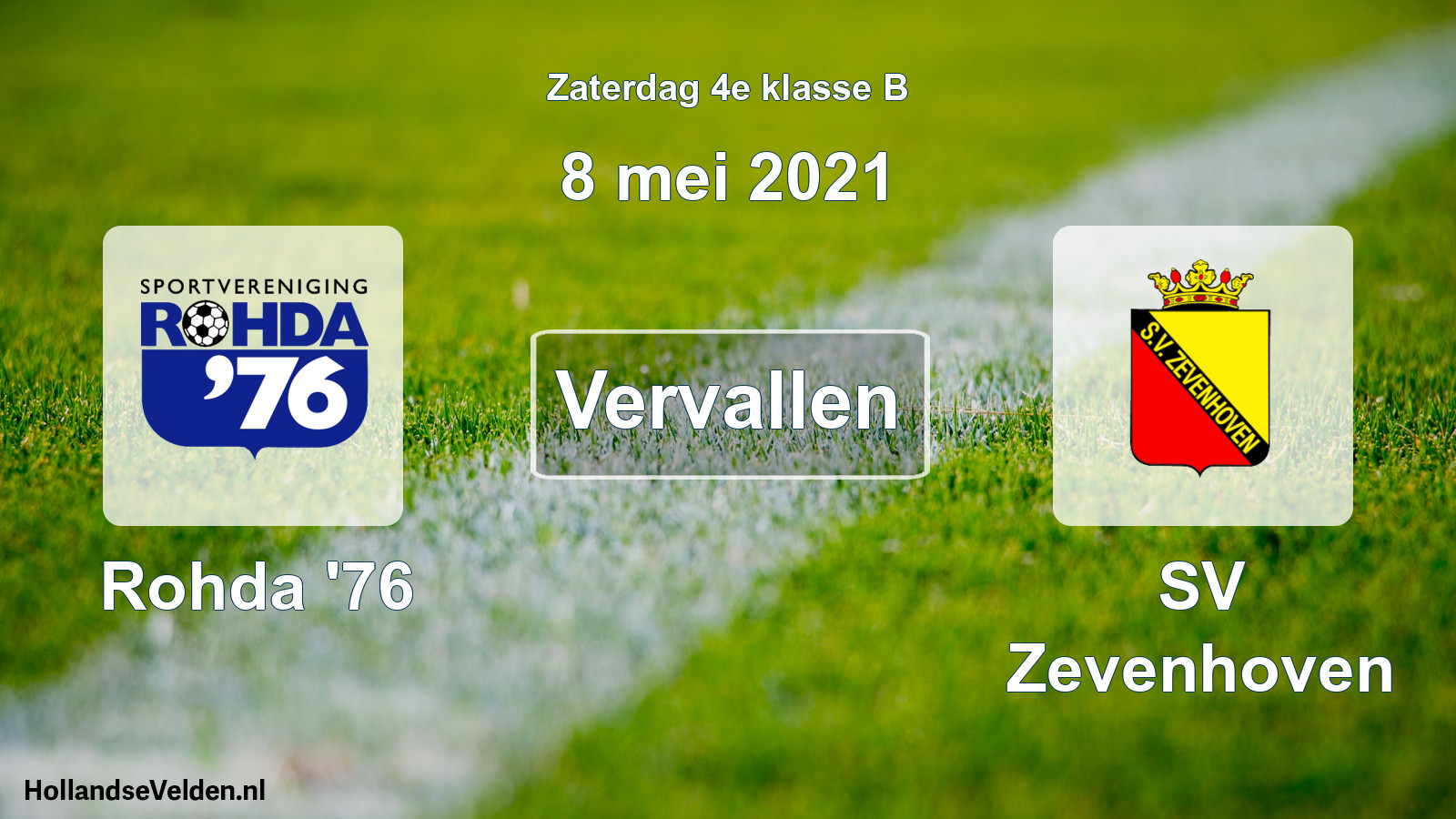 Scheduled Match: Rohda '76 - SV Zevenhoven (8 May 2021)