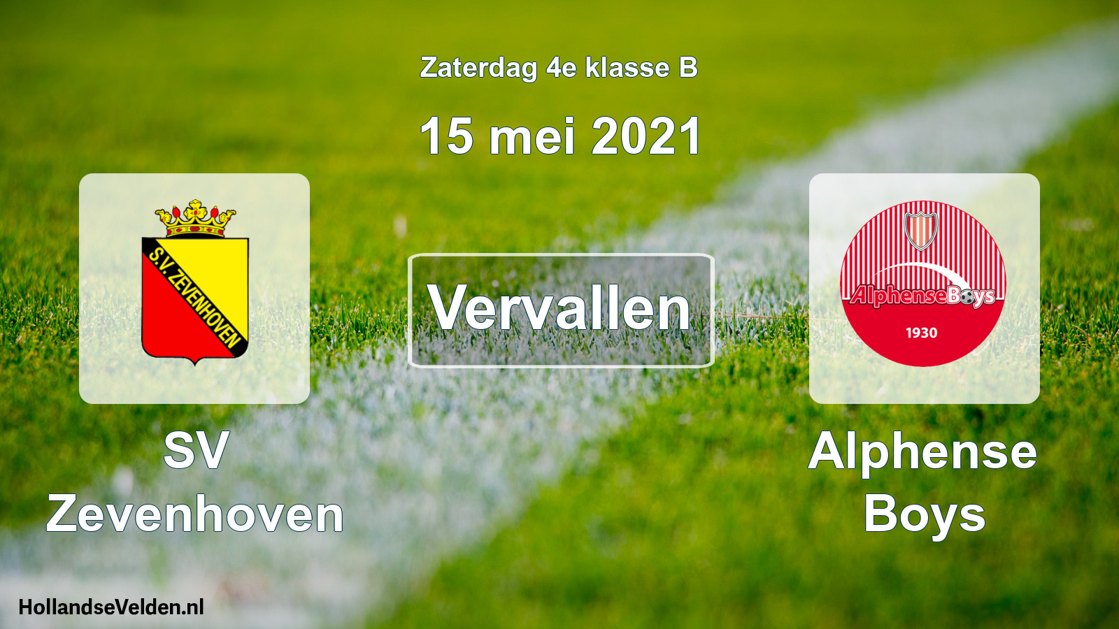 Scheduled Match: SV Zevenhoven - Alphense Boys (15 May 2021)