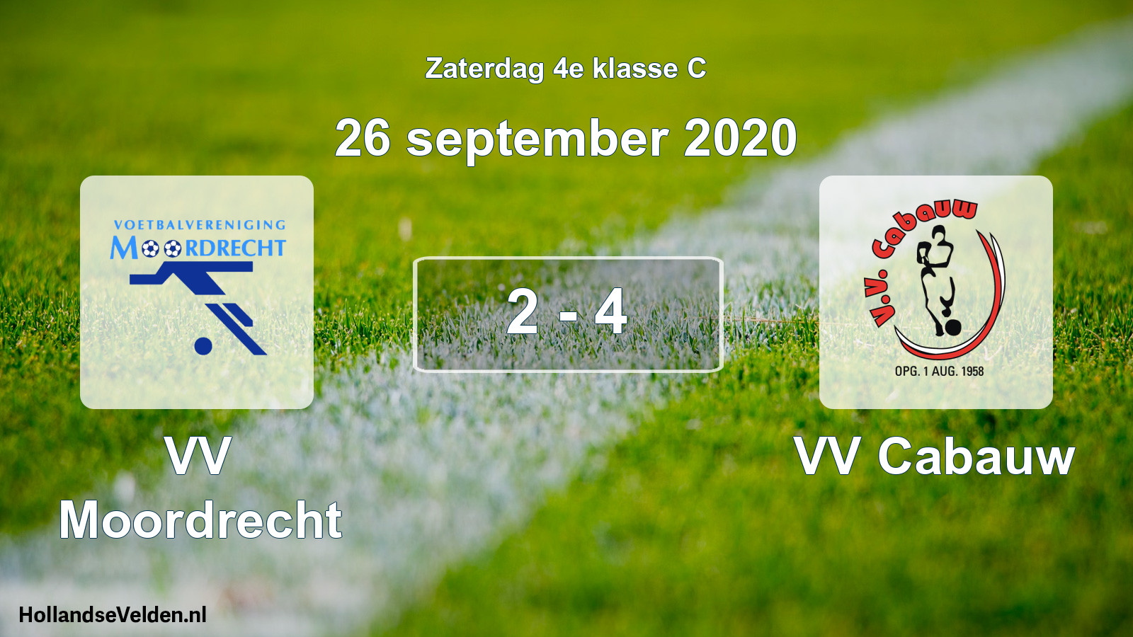 Total number of matches played: VV Moordrecht - VV Cabauw 2 - 4 (26 September 2020)