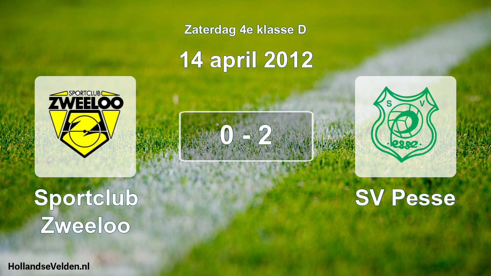 Total number of matches played: Sportclub Zweeloo - SV Pesse 0 - 2 (14 April 2012)