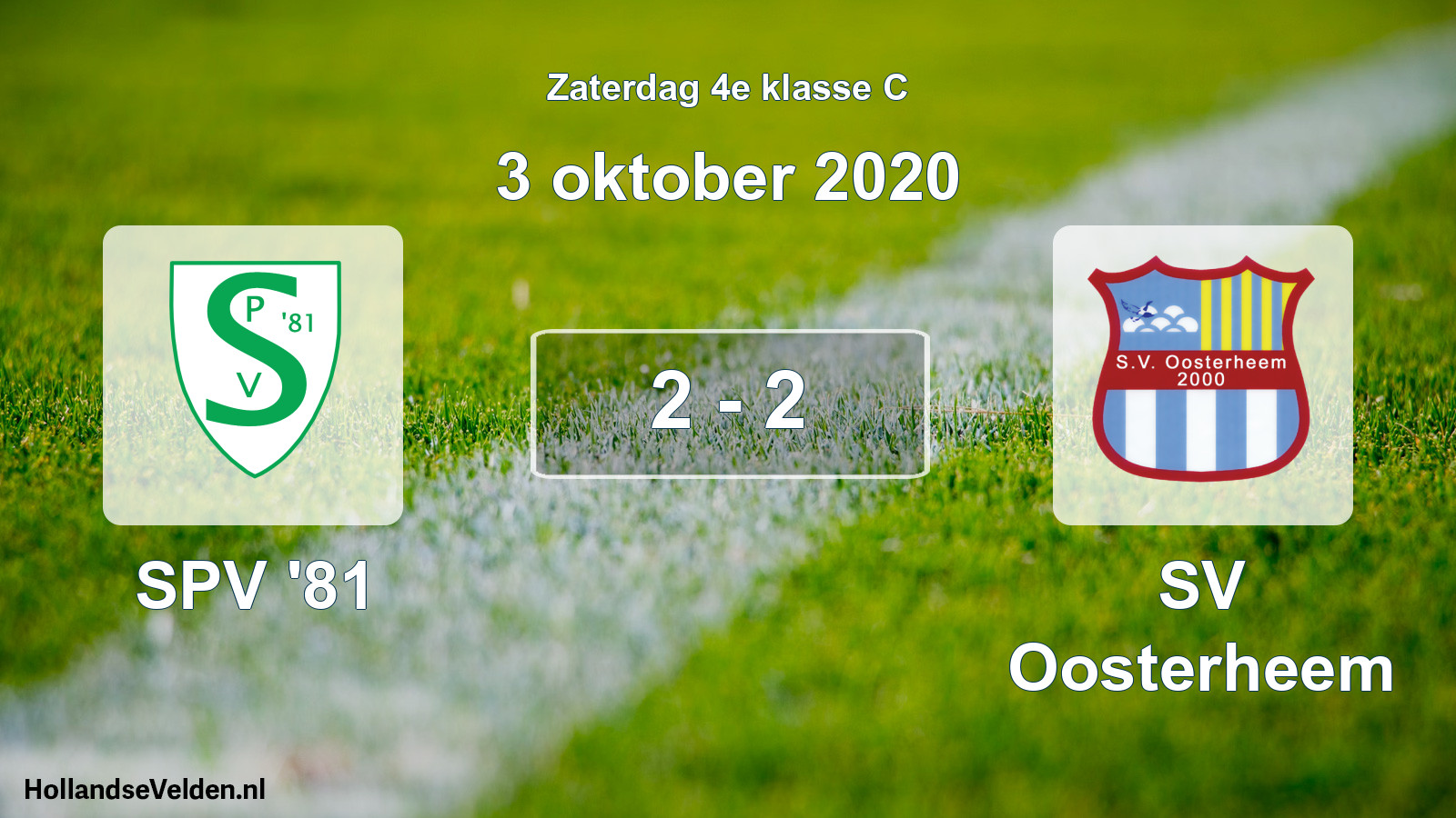 Gespeelde wedstrijd: SPV '81 - SV Oosterheem 2 - 2 (3 oktober 2020)