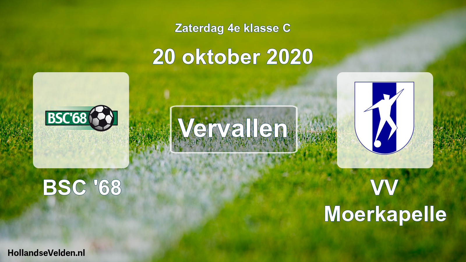 Scheduled Match: BSC '68 - VV Moerkapelle (20 October 2020)