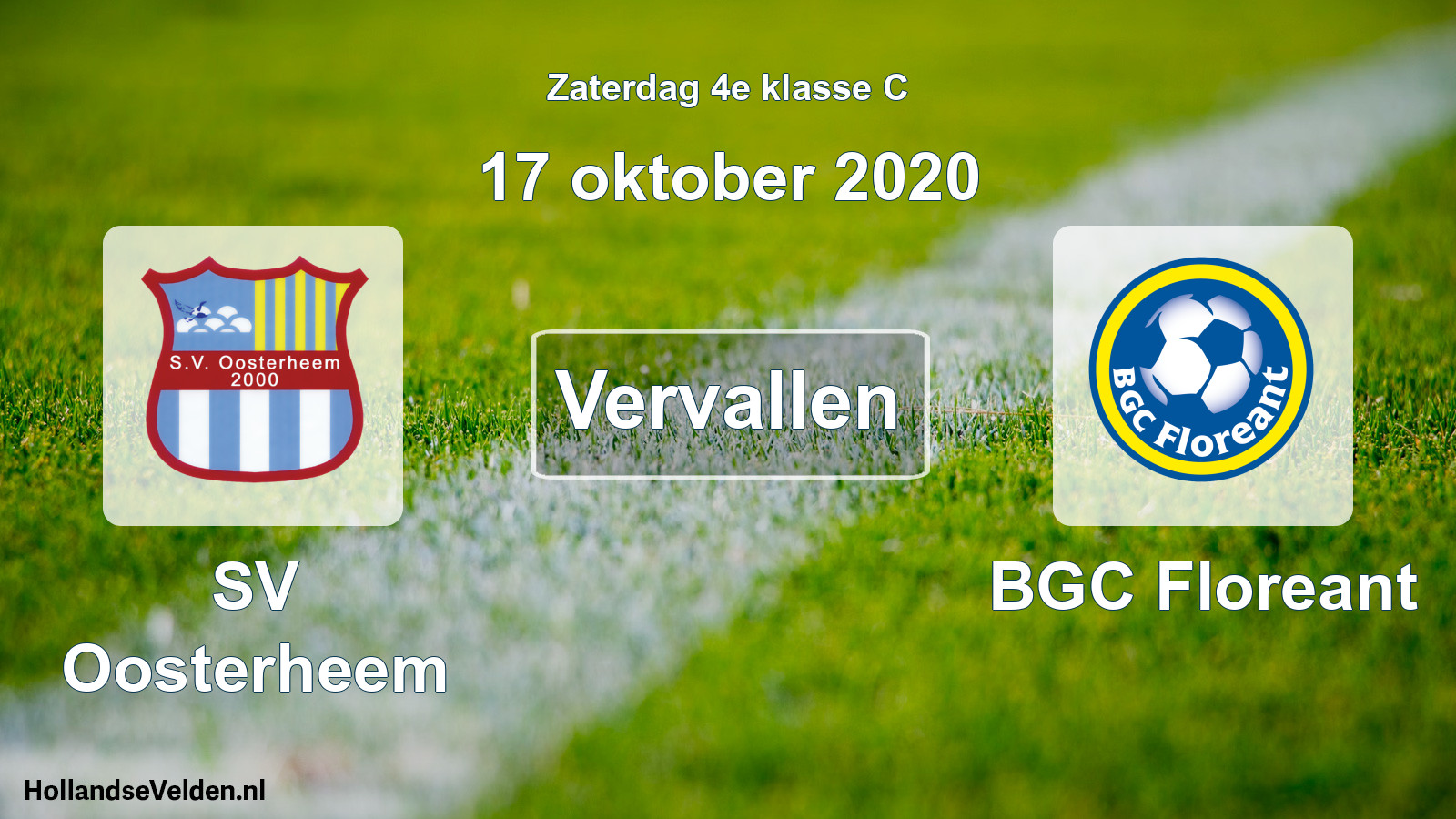 Scheduled Match: SV Oosterheem - BGC Floreant (17 October 2020)