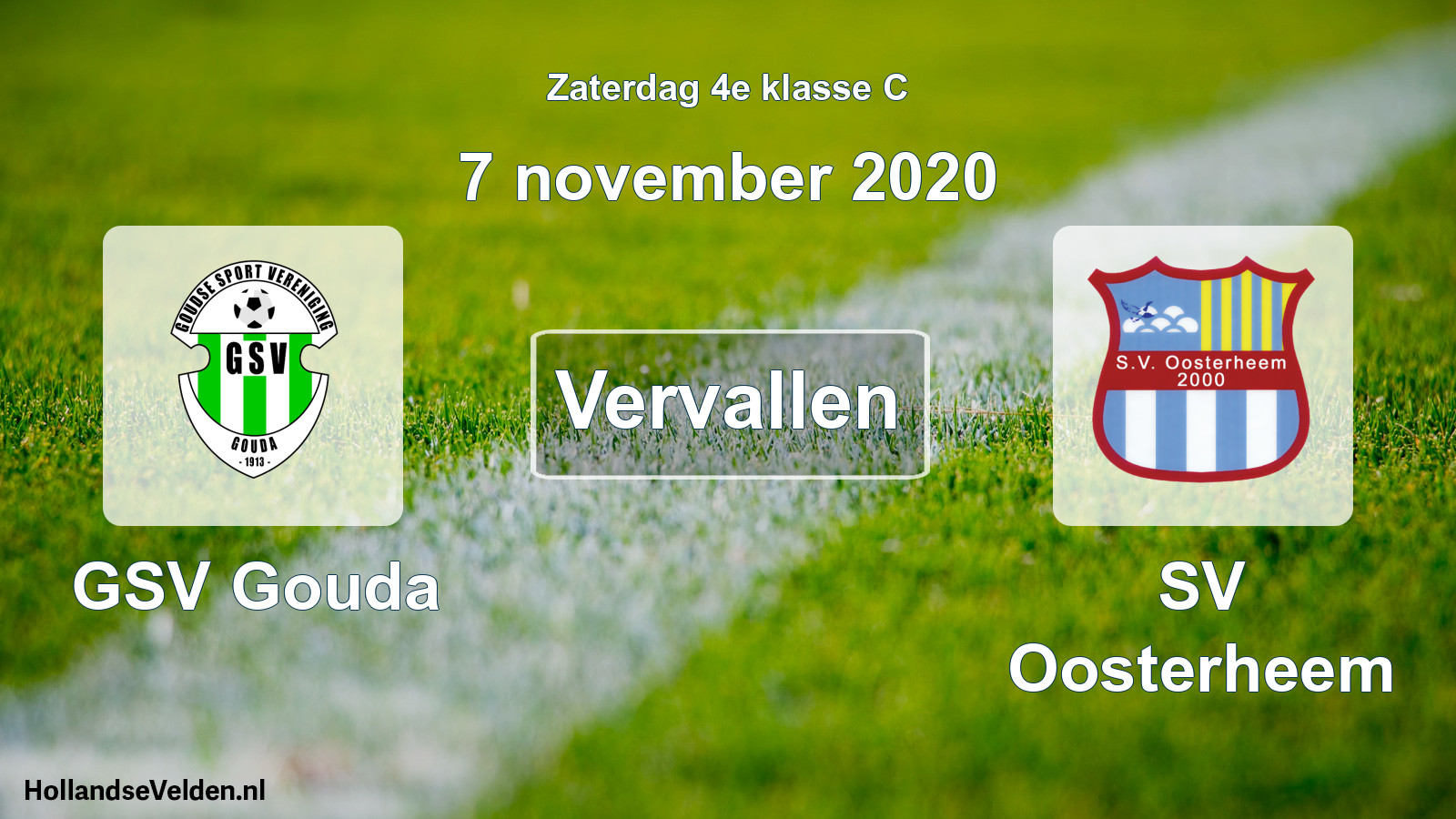 Scheduled Match: GSV Gouda - SV Oosterheem (7 November 2020)