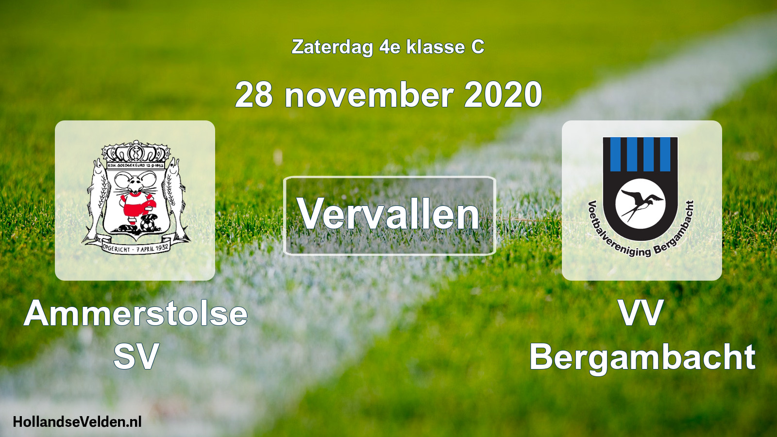 Scheduled Match: Ammerstolse SV - VV Bergambacht (28 November 2020)
