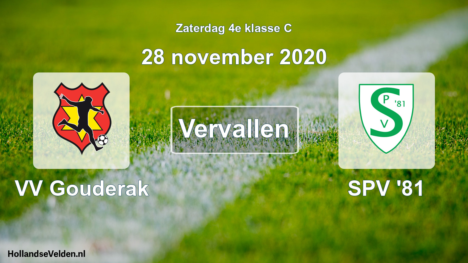 Scheduled Match: VV Gouderak - SPV '81 (28 November 2020)