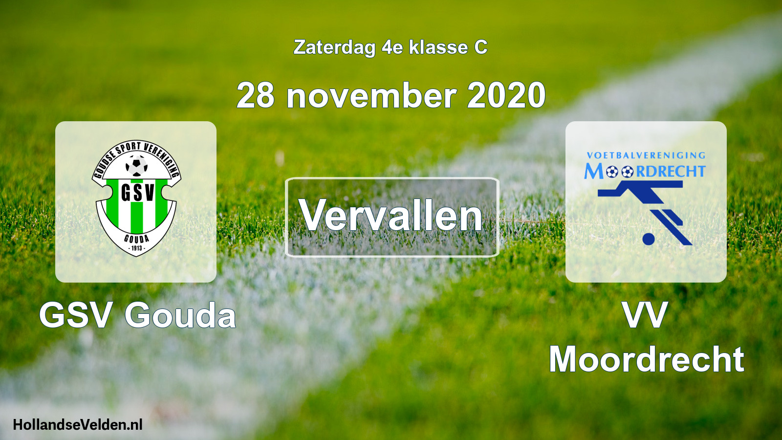 Scheduled Match: GSV Gouda - VV Moordrecht (28 November 2020)