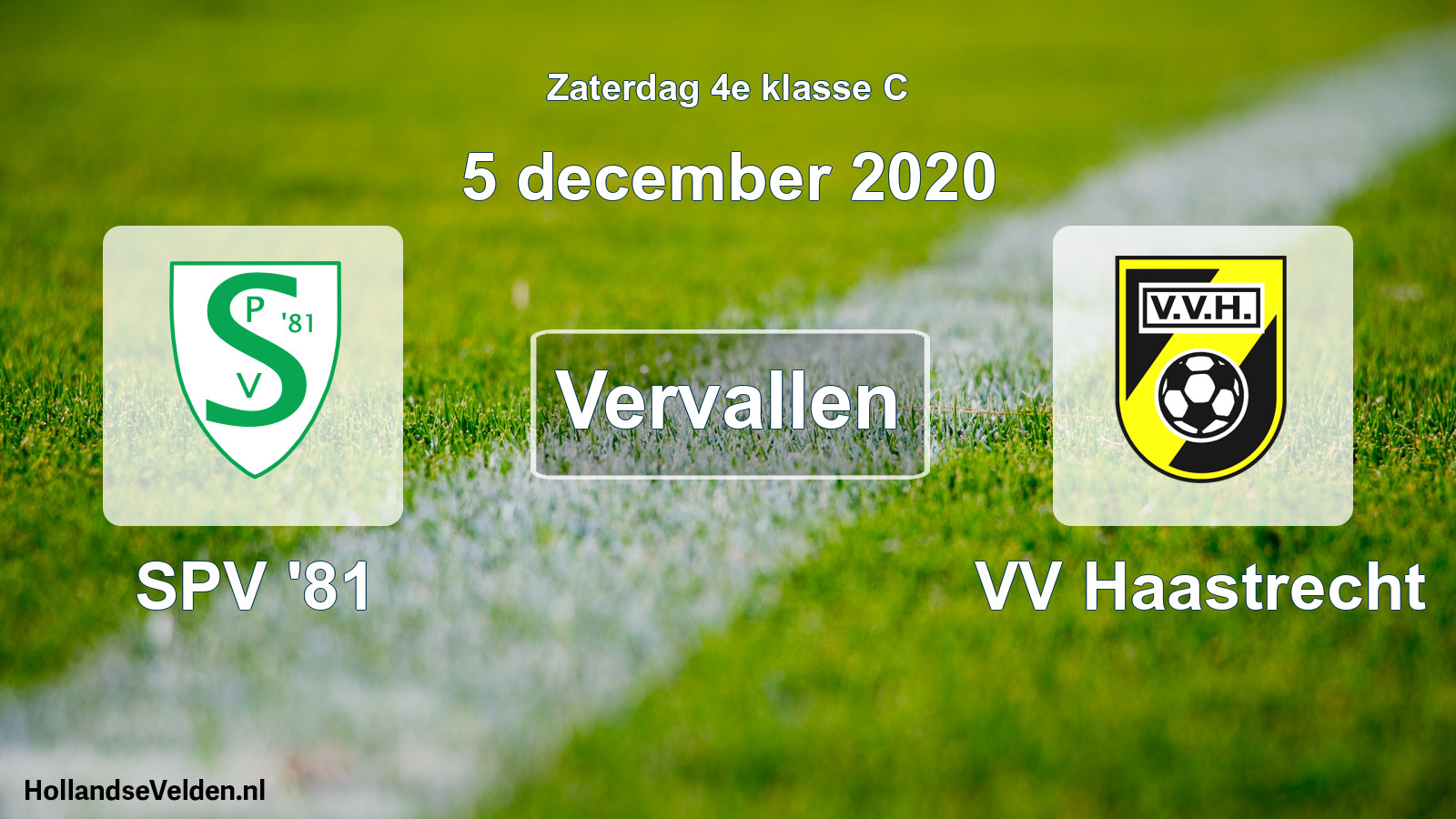 Scheduled Match: SPV '81 - VV Haastrecht (5 December 2020)